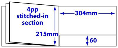 Diagram of product FBA4LS_8p, 8 page A4 landscape folder brochure